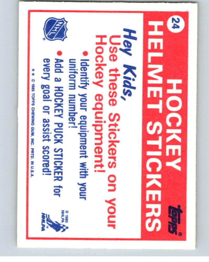 1985-86 Topps Sticker Inserts #24 9/Vancouver Canucks V52825 Image 2