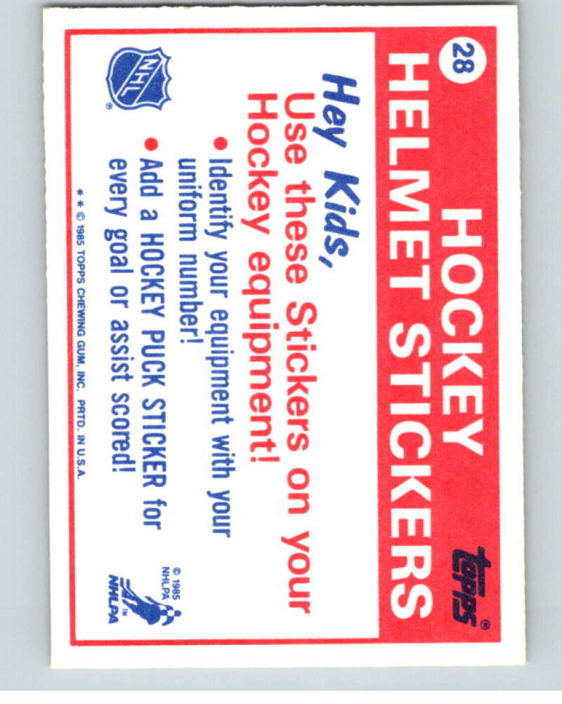 1985-86 Topps Sticker Inserts #28B 94/St. Louis Blues   V52839 Image 2