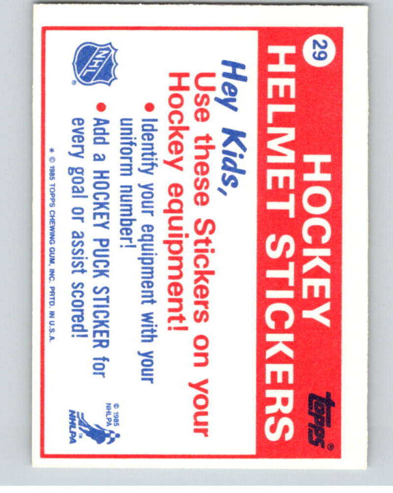 1985-86 Topps Sticker Inserts #29B 47/Minnesota North Stars V52844 Image 2