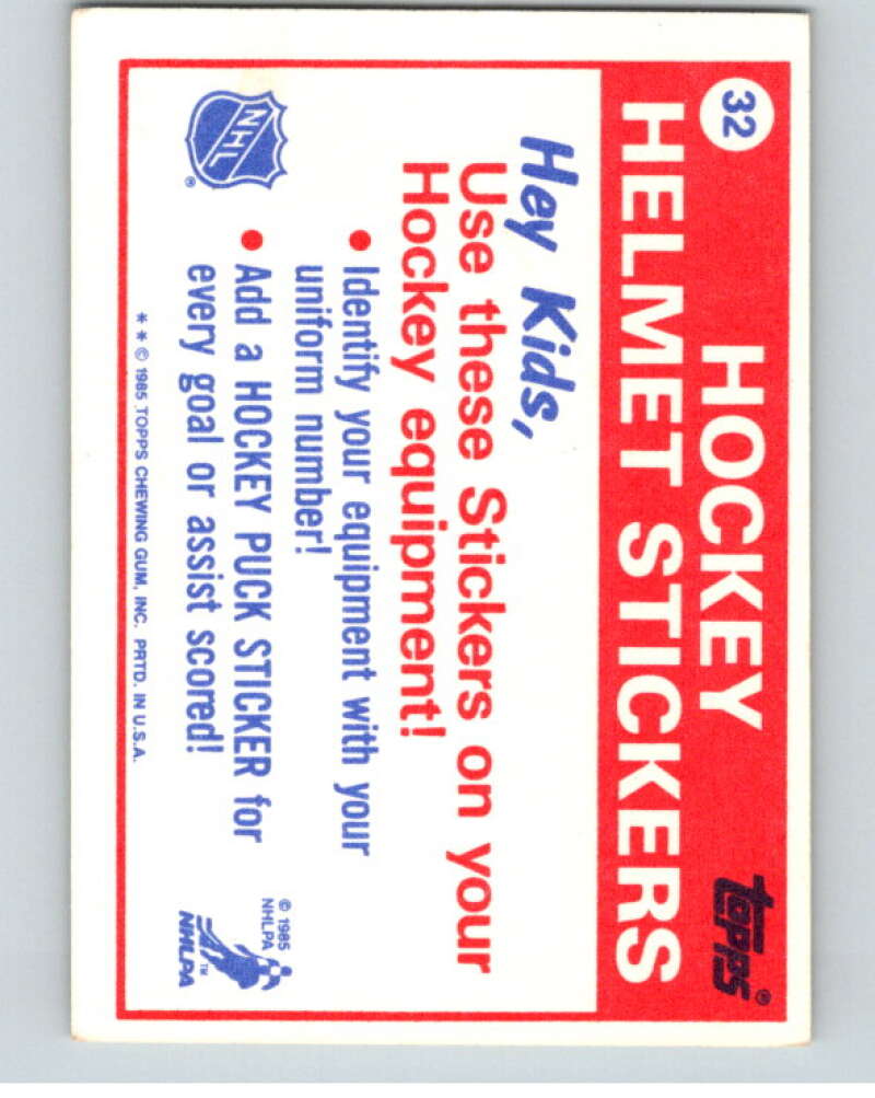 1985-86 Topps Sticker Inserts #32B 62/New York Islanders V52861 Image 2