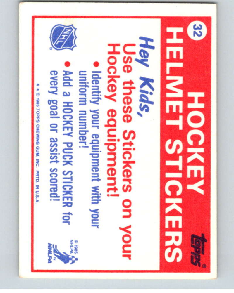 1985-86 Topps Sticker Inserts #32B 62/New York Islanders   V52861 Image 2