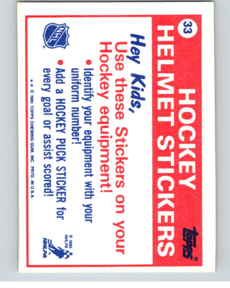 1985-86 Topps Sticker Inserts #33B 37/Edmonton Oilers   V52862 Image 2