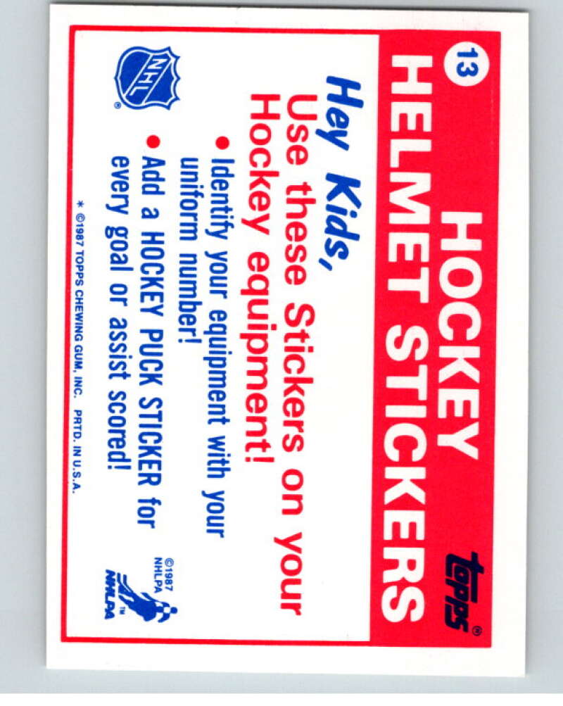 1987-88 Topps Stickers #13 Toronto Maple Leafs V52889 Image 2