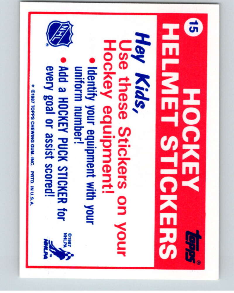 1987-88 Topps Stickers #15 Detroit Red Wings V52892 Image 2