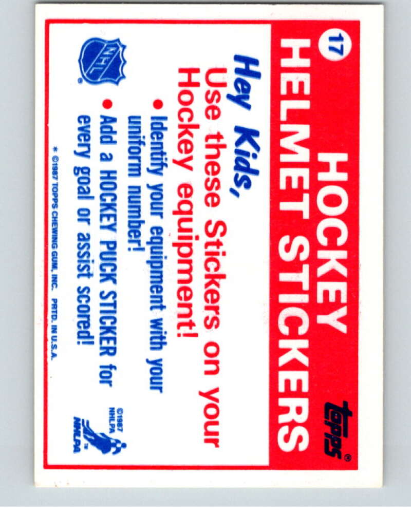 1987-88 Topps Stickers #17 New York Rangers V52897 Image 2