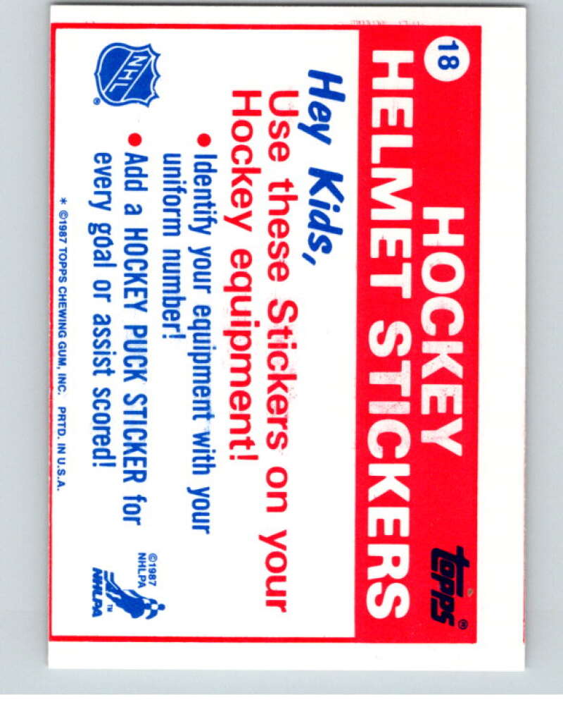 1987-88 Topps Stickers #18 Calgary Flames V52899 Image 2