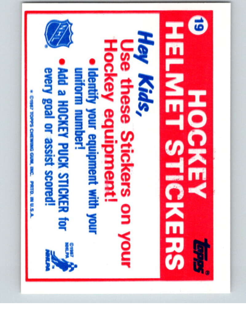 1987-88 Topps Stickers #19 Winnipeg Jets V52901 Image 2