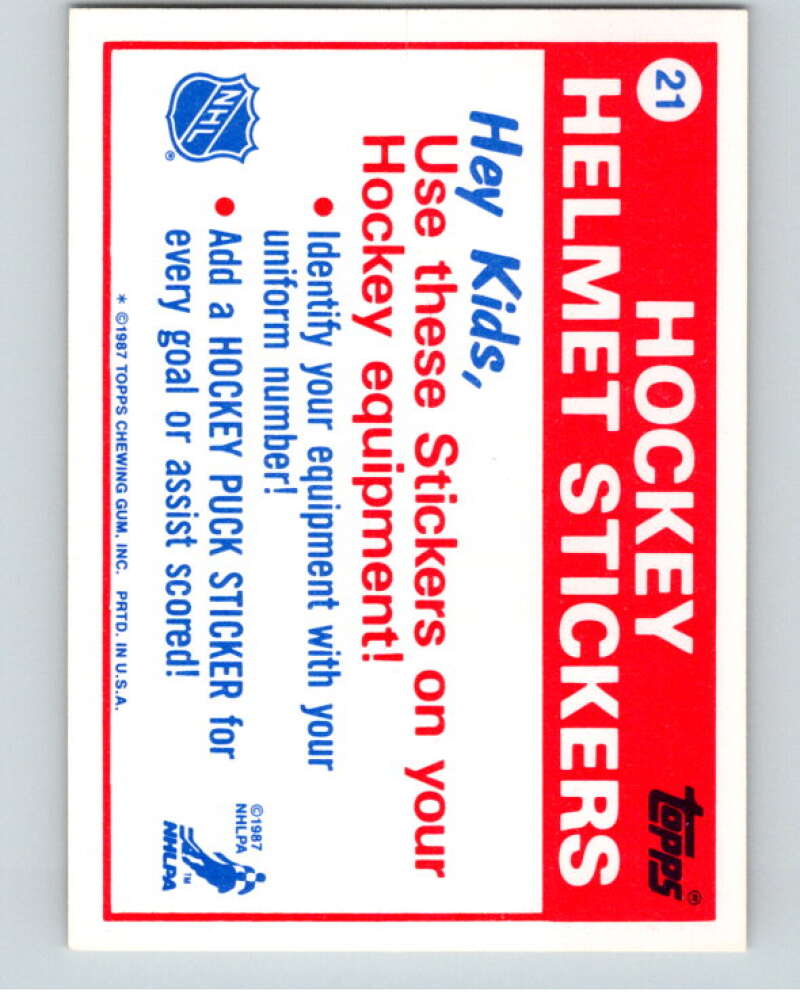 1987-88 Topps Stickers #21 Chicago Blackhawks V52906 Image 2