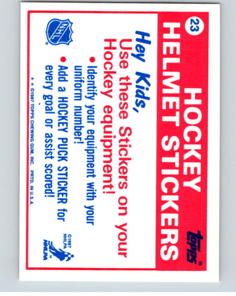1987-88 Topps Stickers #23 Montreal Canadiens V52912 Image 2