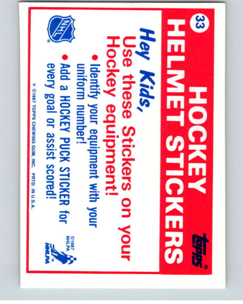 1987-88 Topps Stickers #33 Edmonton Oilers V52934 Image 2