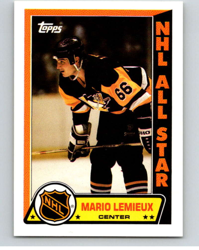 1989-90 Topps Stickers #3 Mario Lemieux Pittsburgh Penguins V52944 Image 1