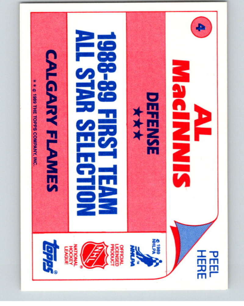 1989-90 Topps Stickers #4 Al MacInnis Calgary Flames V52946 Image 2