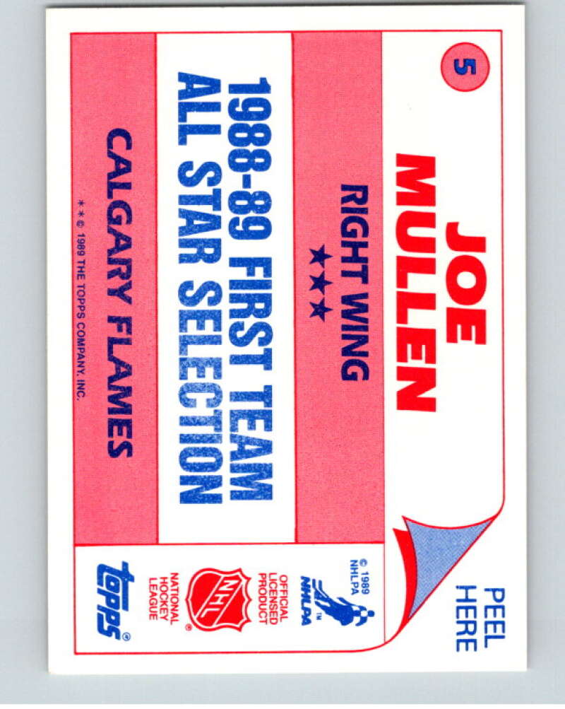 1989-90 Topps Stickers #5 Joe Mullen Calgary Flames V52950 Image 2