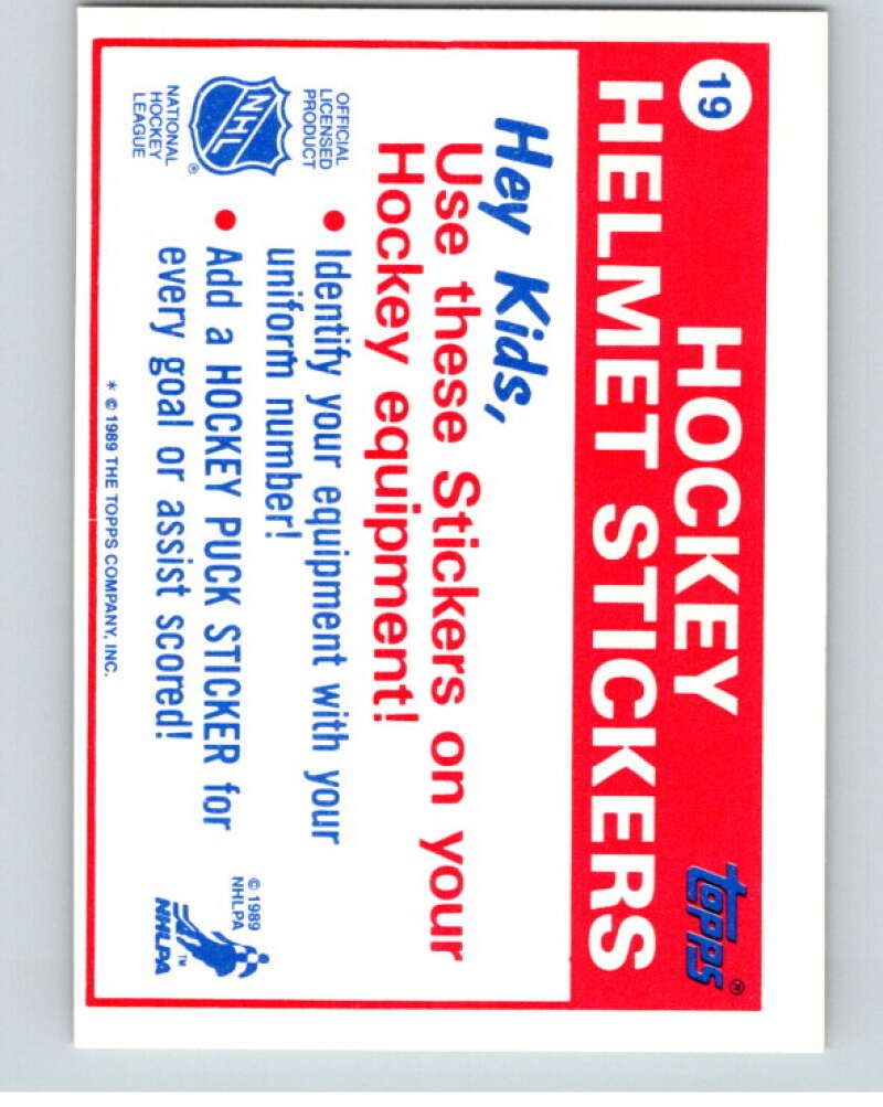 1989-90 Topps Stickers #19 Winnipeg Jets V52980 Image 2