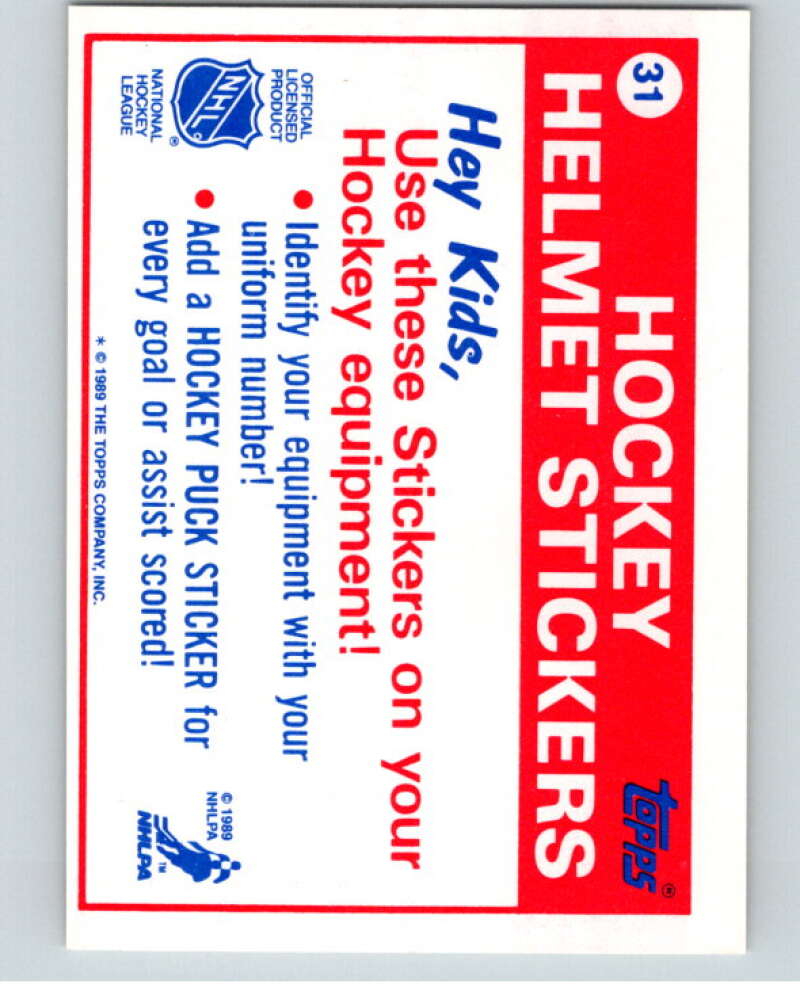 1989-90 Topps Stickers #31 Boston Bruins   V52989 Image 2