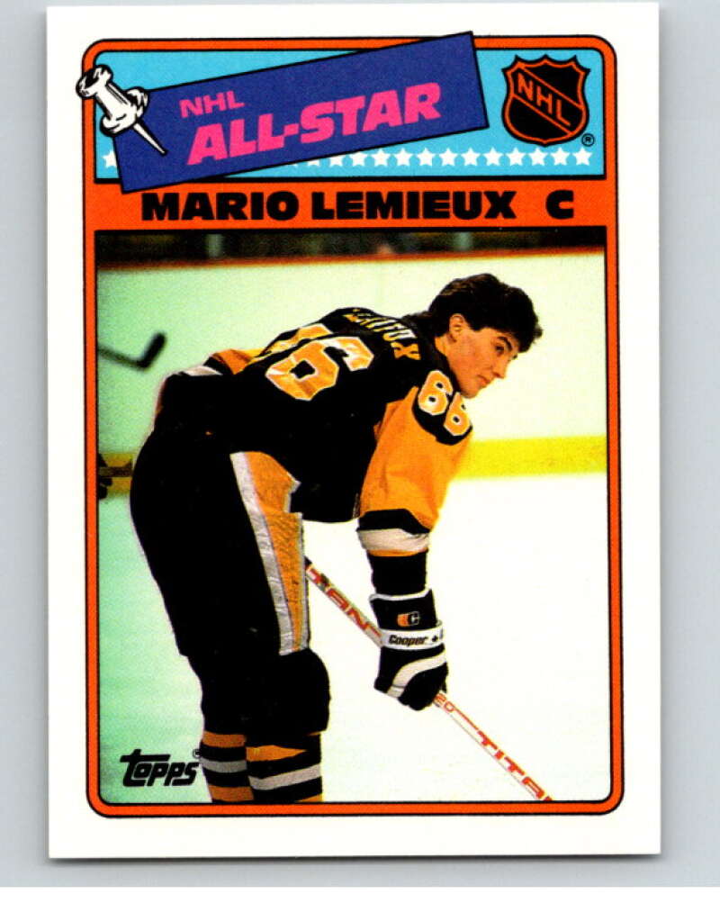 1988-89 Topps Stickers #2 Mario Lemieux Pittsburgh Penguins V53009 Image 1