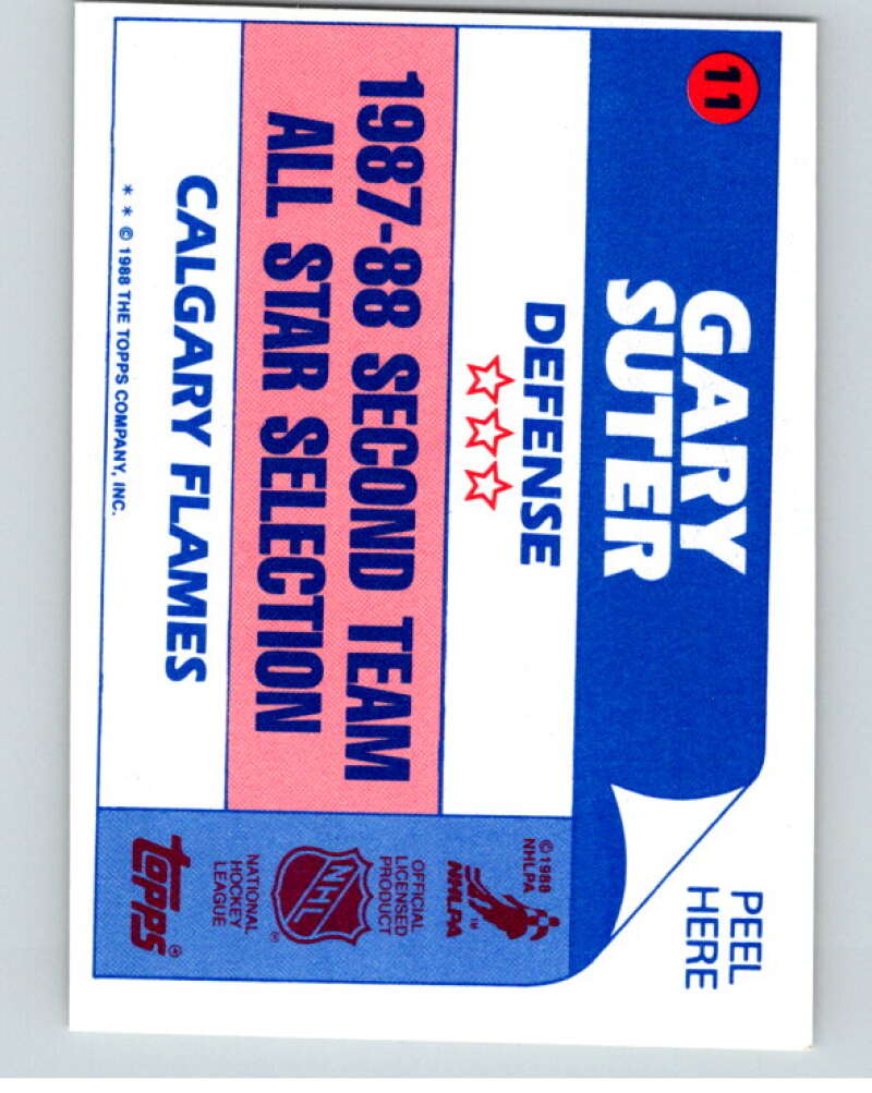 1988-89 Topps Stickers #11 Gary Suter Calgary Flames V53039 Image 2