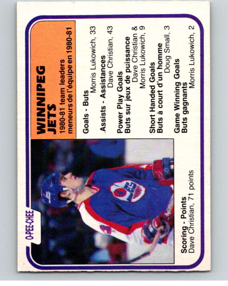 1981-82 O-Pee-Chee #378 Dave Christian TL Winnipeg Jets V53073 Image 1