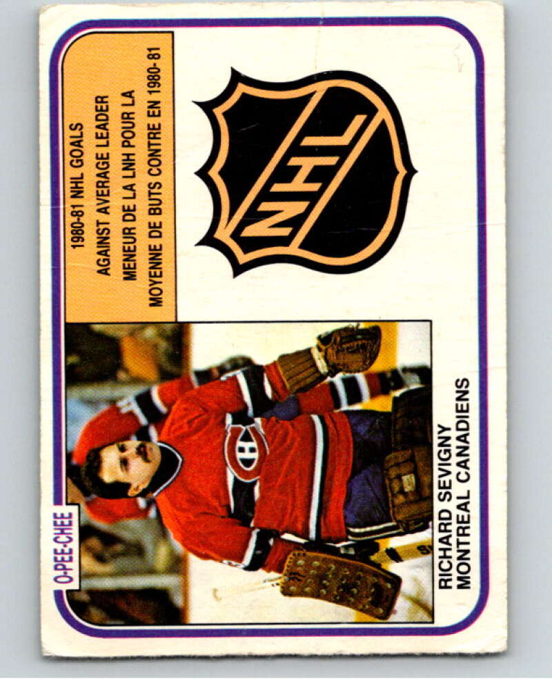 1981-82 O-Pee-Chee #387 Richard Sevigny LL Montreal Canadiens V53128 Image 1