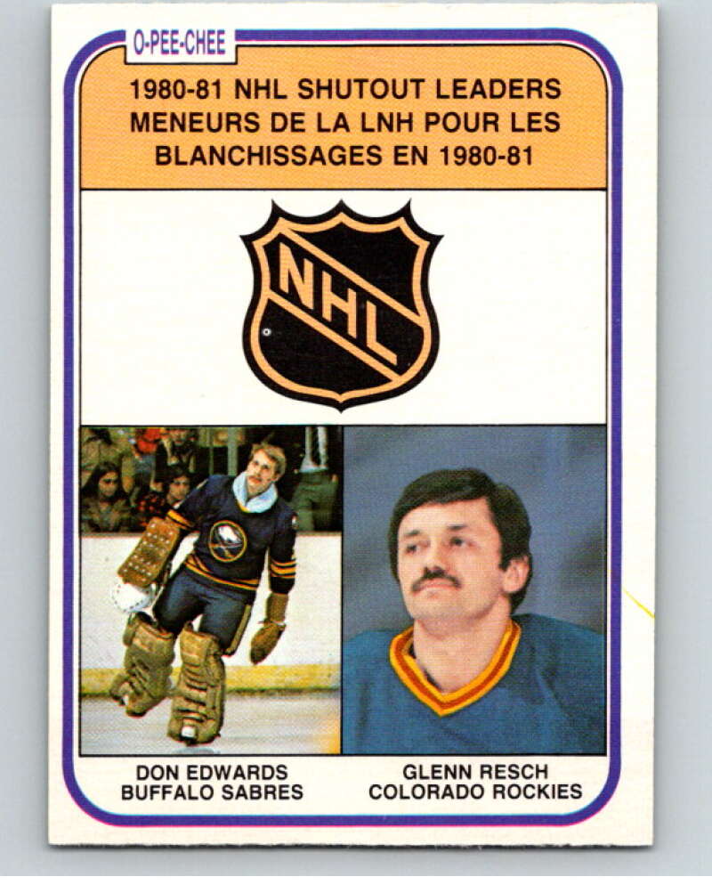 1981-82 O-Pee-Chee #389 Don Edwards/Glenn Resch LL V53144 Image 1