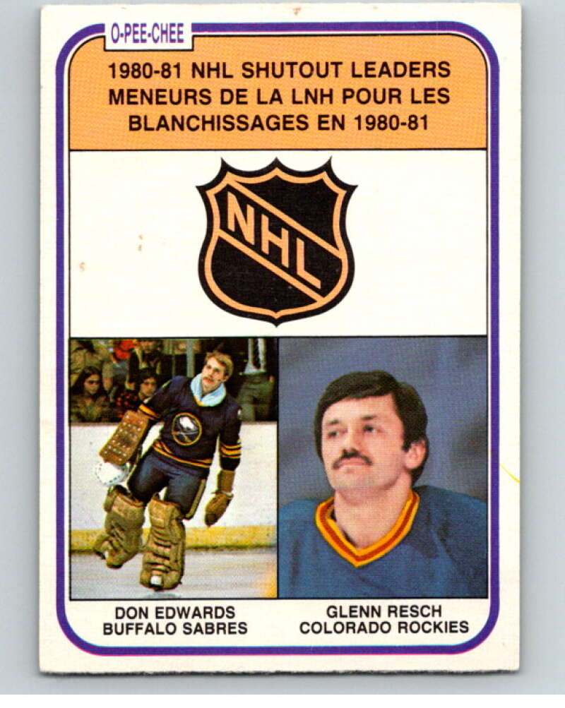 1981-82 O-Pee-Chee #389 Don Edwards/Glenn Resch LL V53145 Image 1