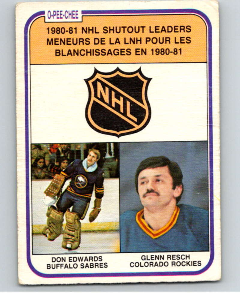 1981-82 O-Pee-Chee #389 Don Edwards/Glenn Resch LL V53146 Image 1