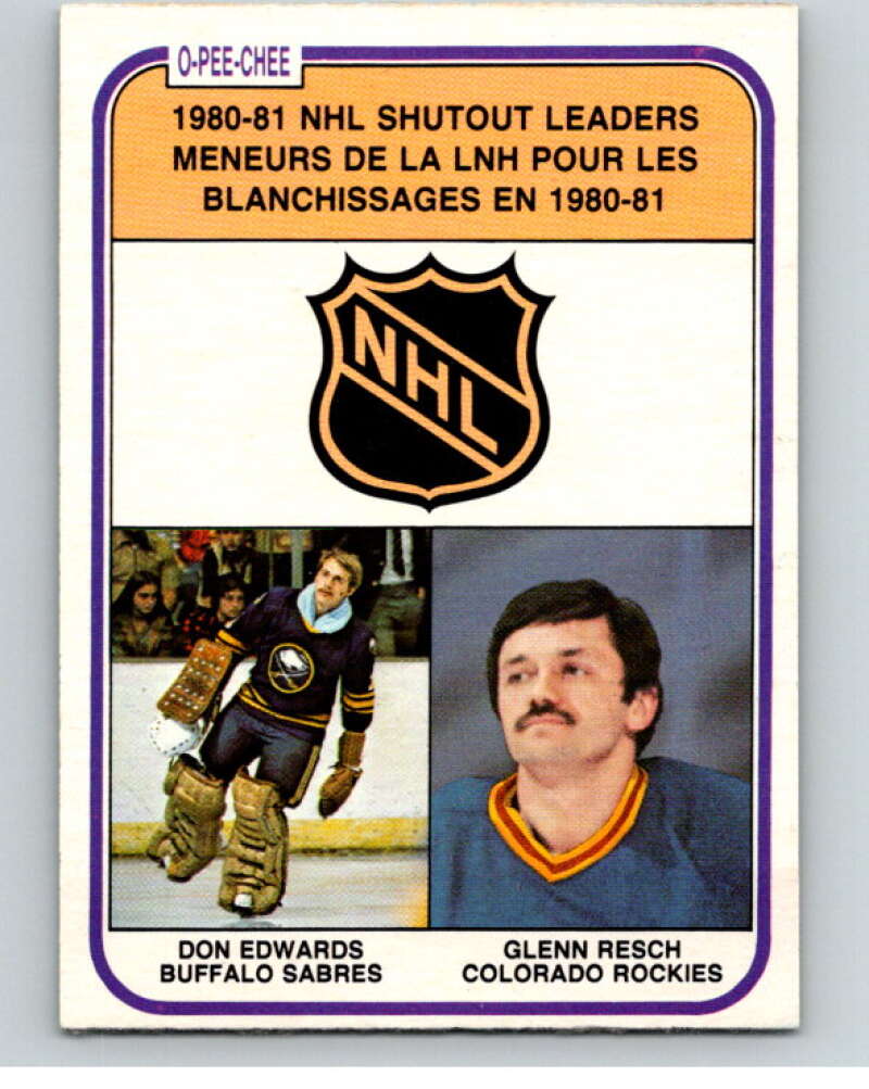 1981-82 O-Pee-Chee #389 Don Edwards/Glenn Resch LL V53147 Image 1