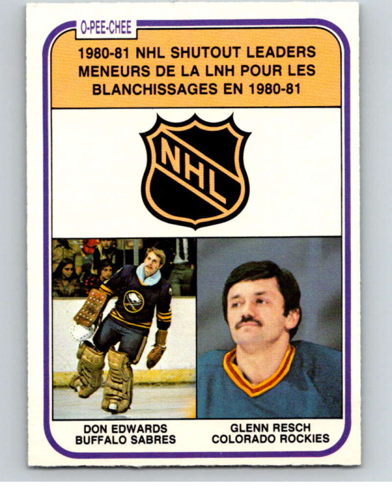 1981-82 O-Pee-Chee #389 Don Edwards/Glenn Resch LL V53149 Image 1