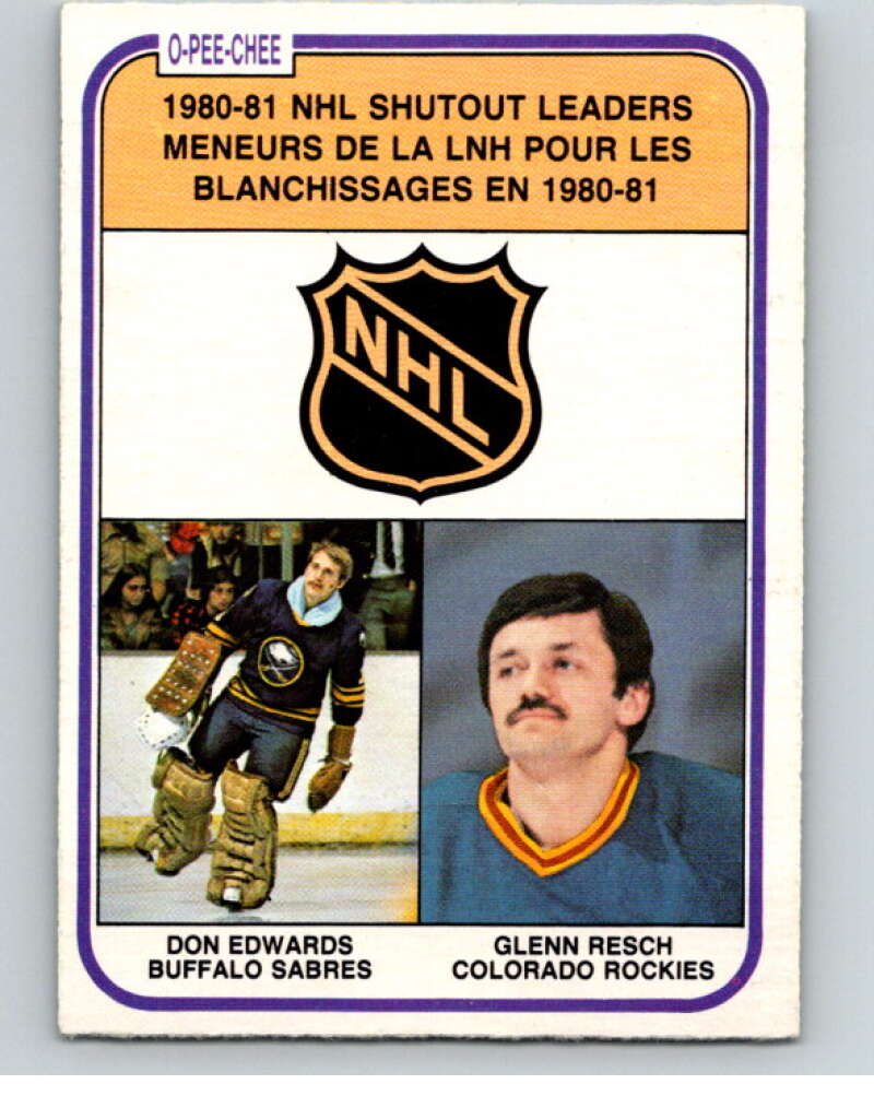1981-82 O-Pee-Chee #389 Don Edwards/Glenn Resch LL V53150 Image 1