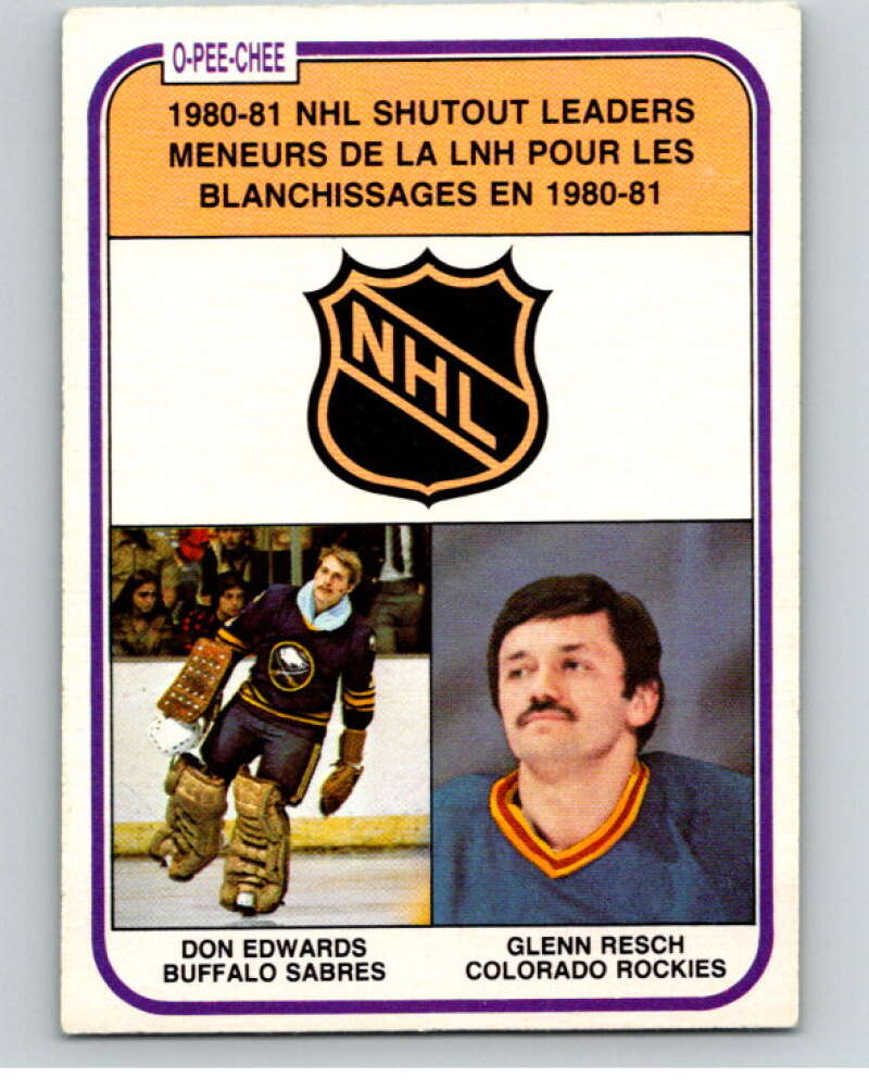 1981-82 O-Pee-Chee #389 Don Edwards/Glenn Resch LL V53151 Image 1