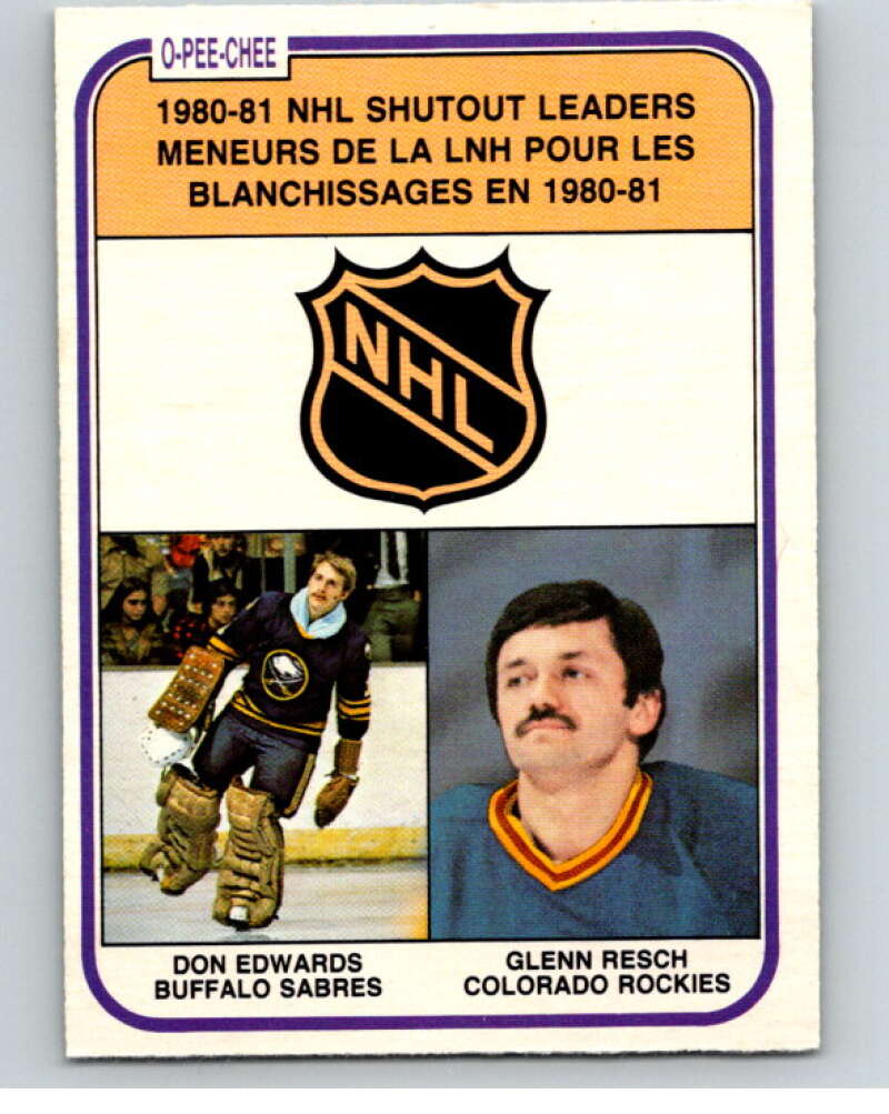1981-82 O-Pee-Chee #389 Don Edwards/Glenn Resch LL V53154 Image 1