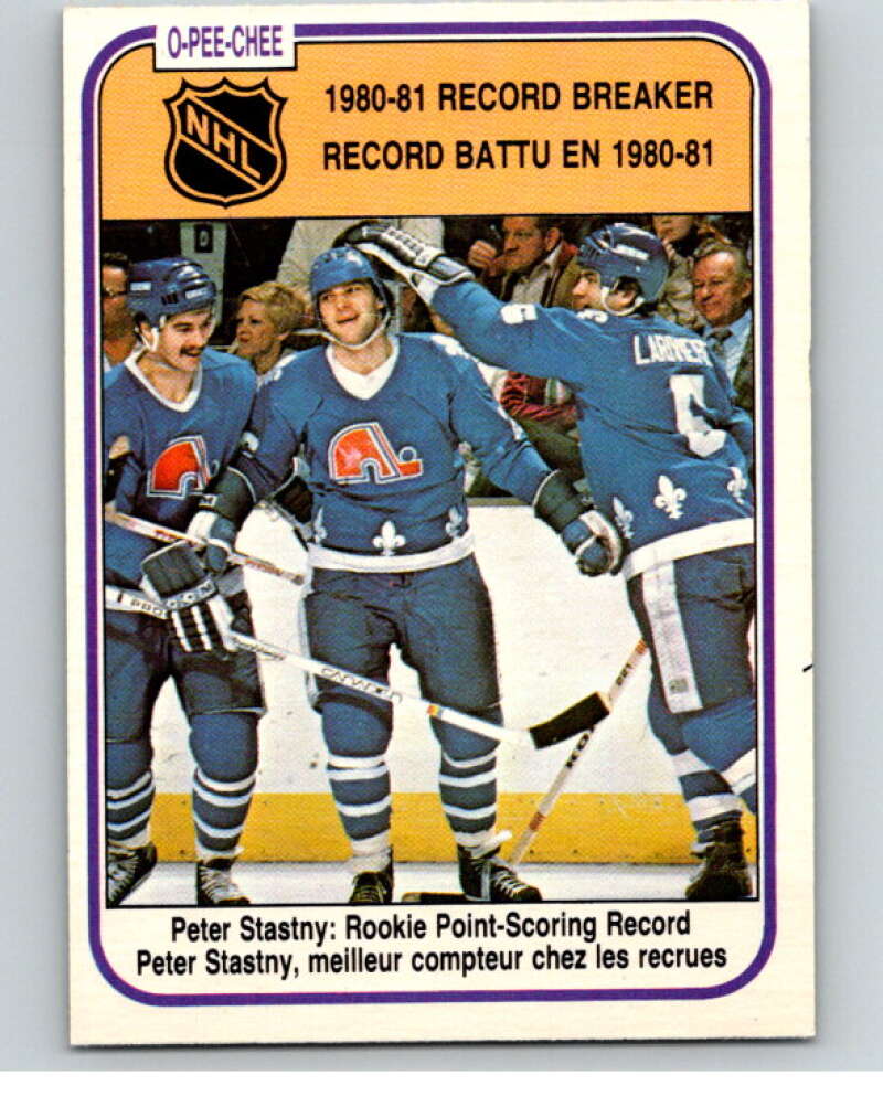 1981-82 O-Pee-Chee #395 Peter Stastny RB Quebec Nordiques V53192 Image 1