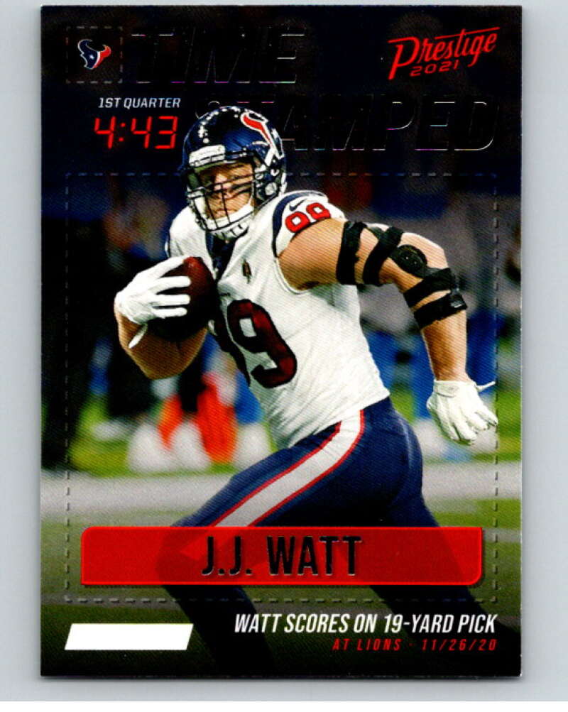 2021 Panini Prestige Time Stamped #12 J.J. Watt Houston Texans V53263 Image 1