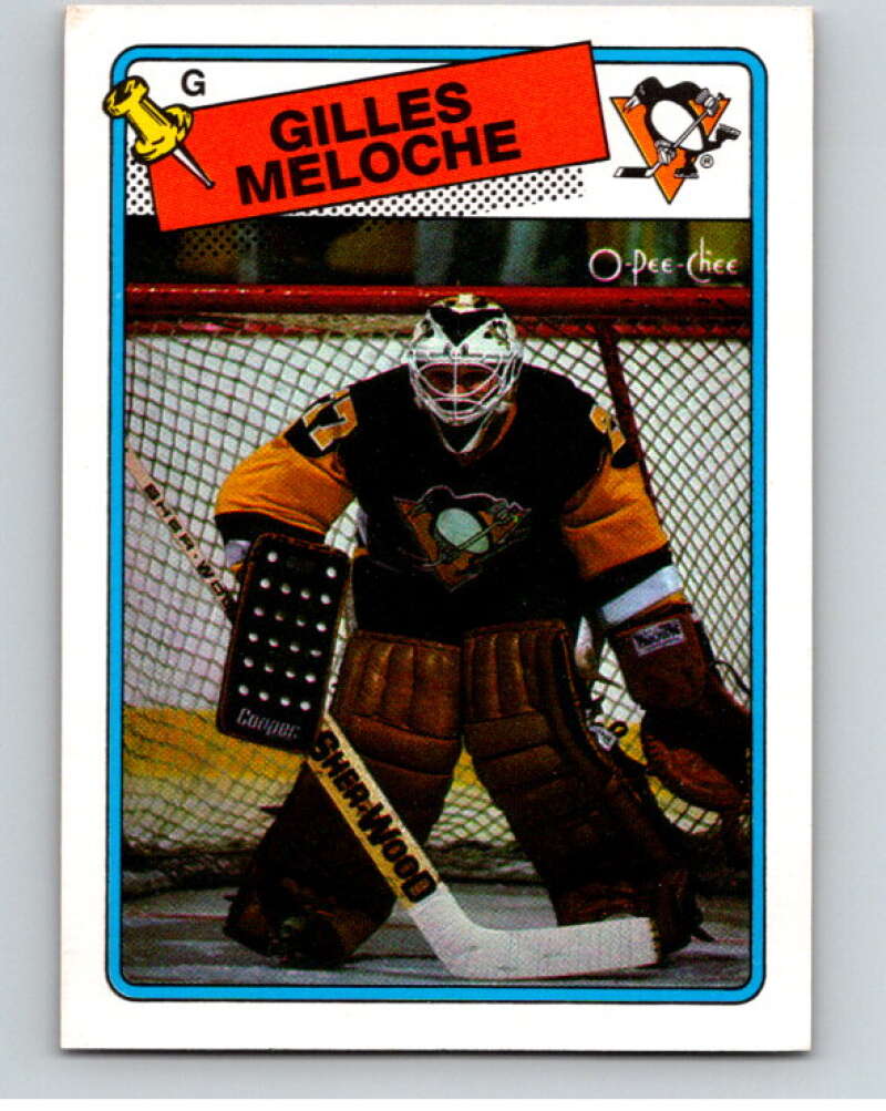 1988-89 O-Pee-Chee #8 Gilles Meloche Pittsburgh Penguins V53314 Image 1