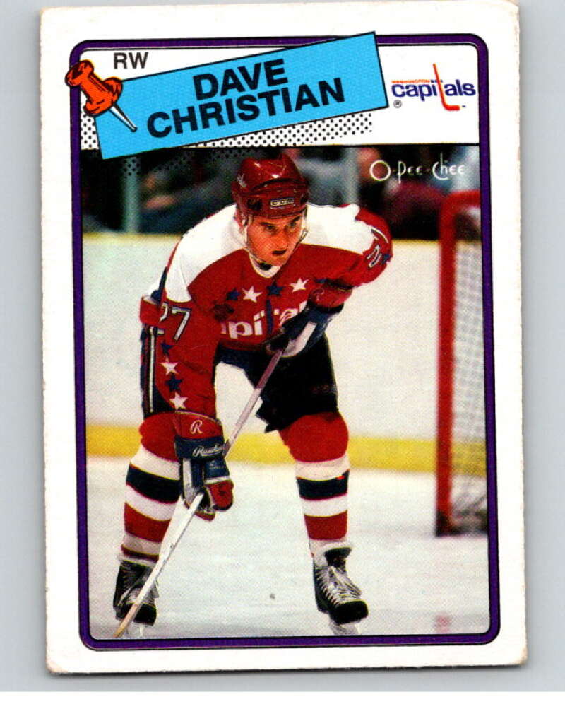 1988-89 O-Pee-Chee #14 Dave Christian Washington Capitals V53329 Image 1