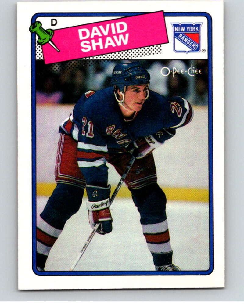 1988-89 O-Pee-Chee #57 David Shaw New York Rangers V53399 Image 1