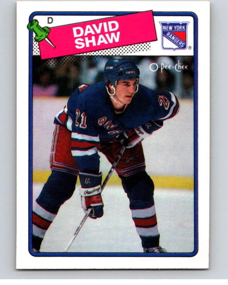 1988-89 O-Pee-Chee #57 David Shaw New York Rangers V53400 Image 1