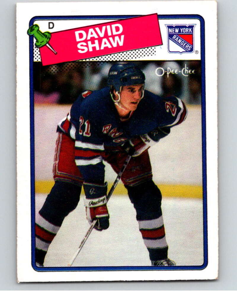 1988-89 O-Pee-Chee #57 David Shaw New York Rangers V53401 Image 1