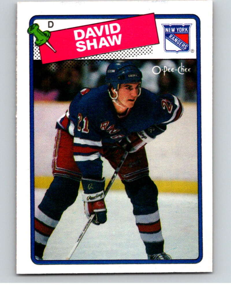 1988-89 O-Pee-Chee #57 David Shaw New York Rangers V53403 Image 1