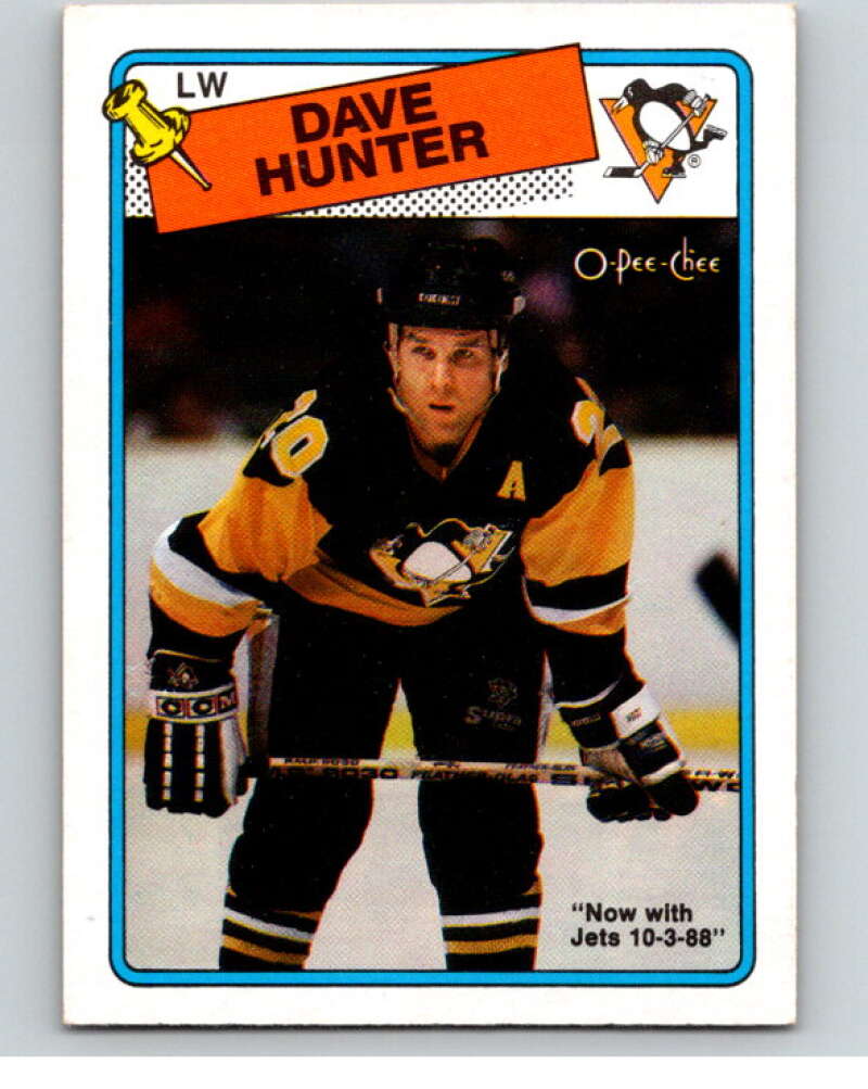 1988-89 O-Pee-Chee #62 Dave Hunter Pittsburgh Penguins V53413 Image 1