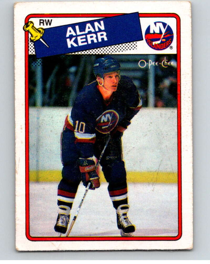 1988-89 O-Pee-Chee #63 Alan Kerr RC Rookie New York Islanders V53414 Image 1