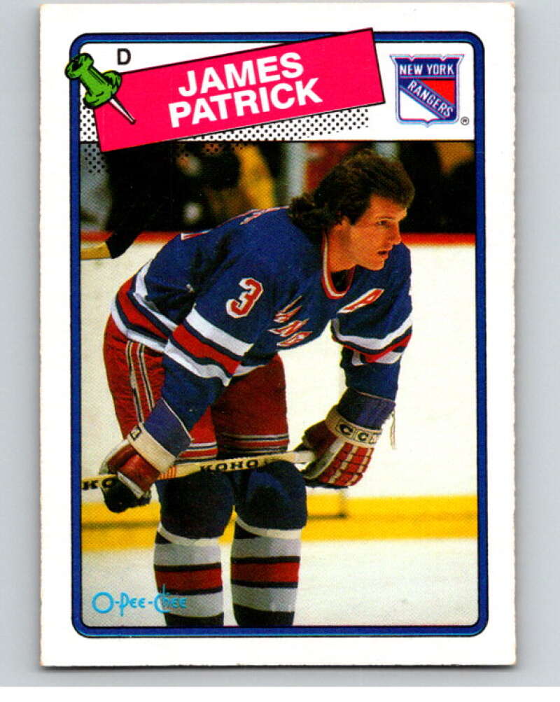 1988-89 O-Pee-Chee #69 James Patrick New York Rangers V53423 Image 1