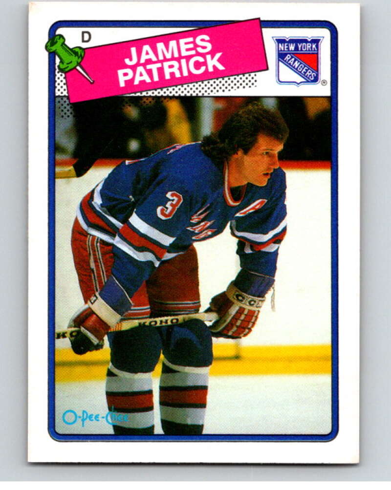 1988-89 O-Pee-Chee #69 James Patrick New York Rangers V53425 Image 1