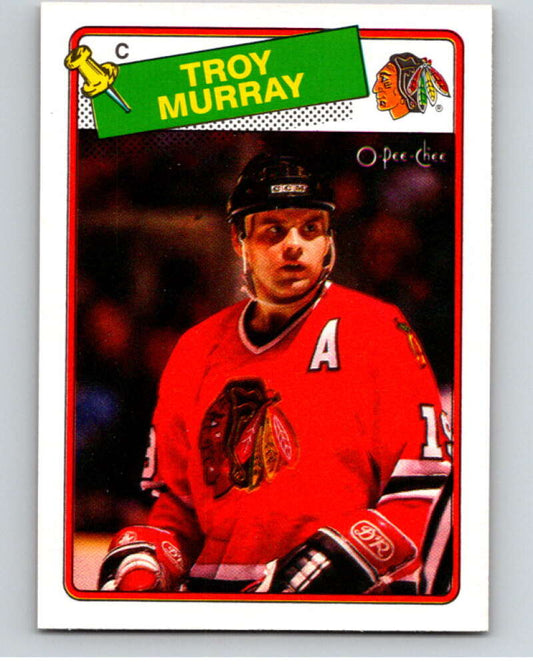 1988-89 O-Pee-Chee #106 Troy Murray  Chicago Blackhawks  V53495 Image 1