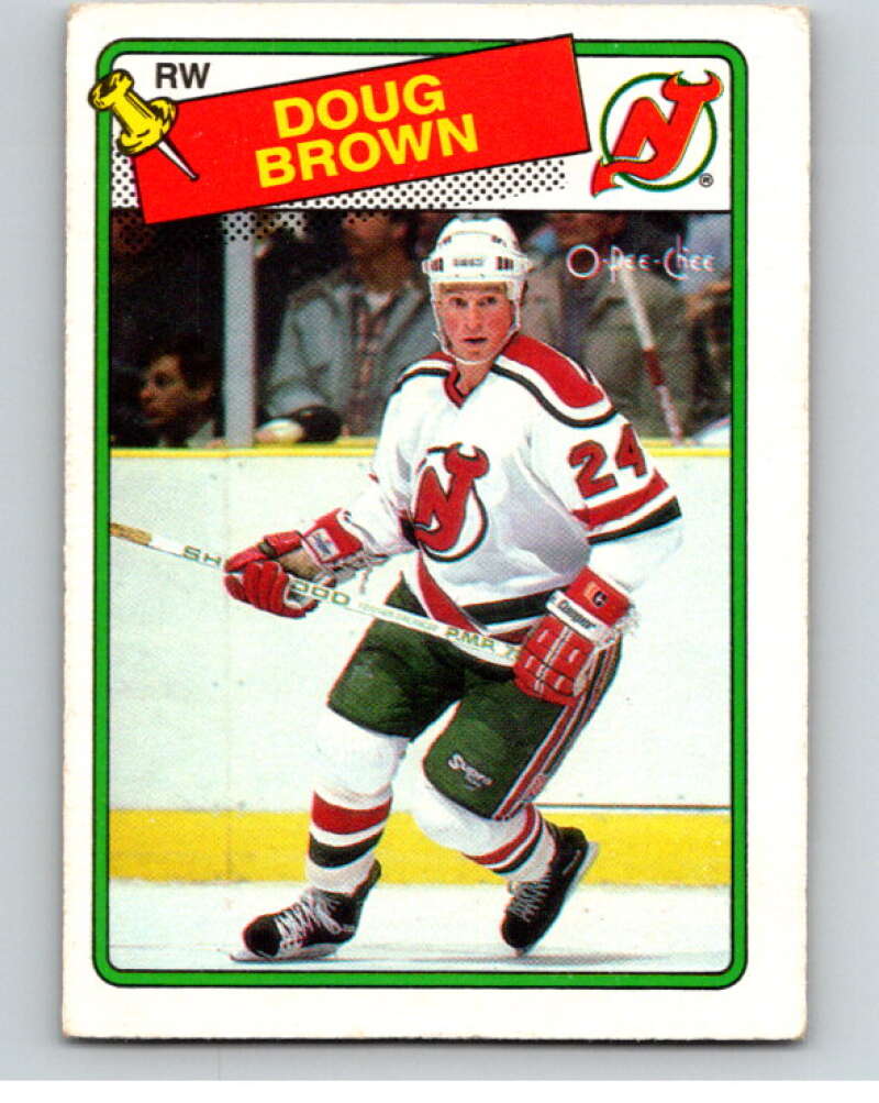1988-89 O-Pee-Chee #115 Doug Brown RC Rookie New Jersey Devils V53511 Image 1