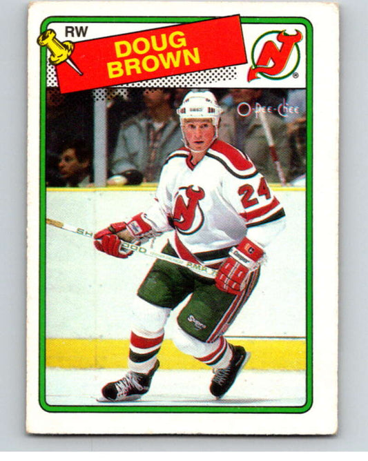 1988-89 O-Pee-Chee #115 Doug Brown  RC Rookie New Jersey Devils  V53511 Image 1