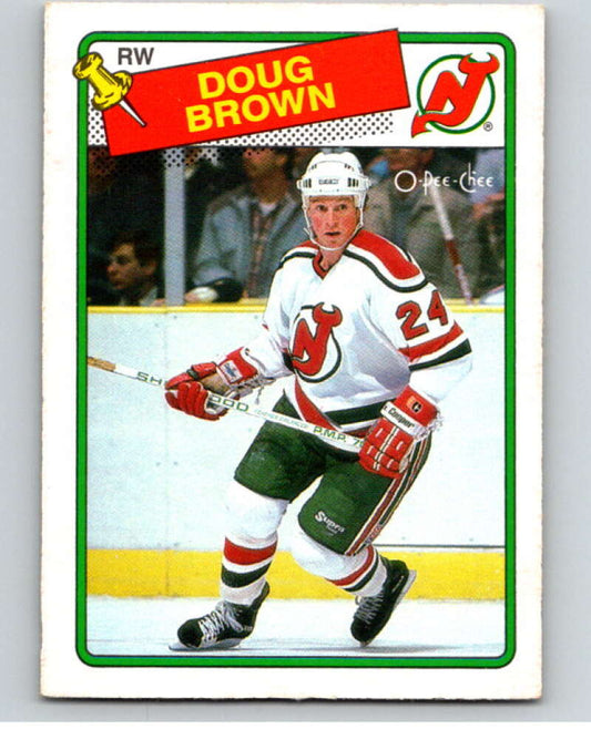 1988-89 O-Pee-Chee #115 Doug Brown  RC Rookie New Jersey Devils  V53512 Image 1