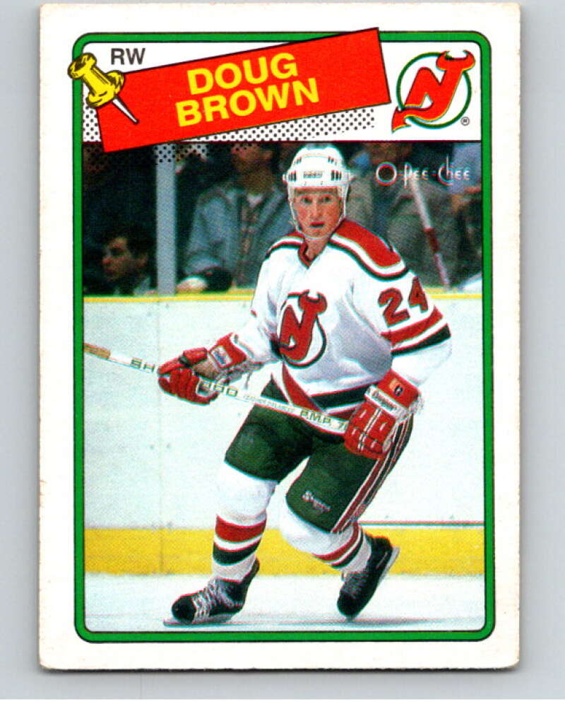 1988-89 O-Pee-Chee #115 Doug Brown RC Rookie New Jersey Devils V53513 Image 1