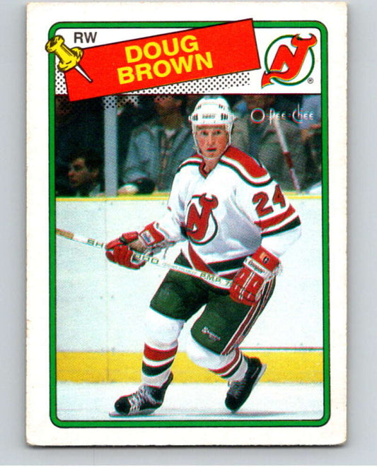 1988-89 O-Pee-Chee #115 Doug Brown  RC Rookie New Jersey Devils  V53513 Image 1