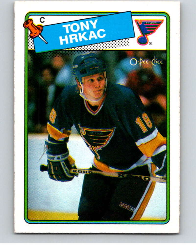 1988-89 O-Pee-Chee #129 Tony Hrkac RC Rookie St. Louis Blues V53533 Image 1